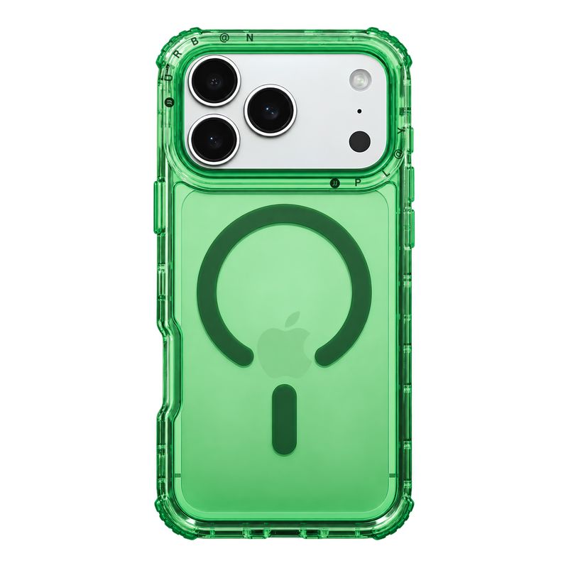 Case MagSafe Urban Play Shield Clear para iPhone – Verde Esmeralda