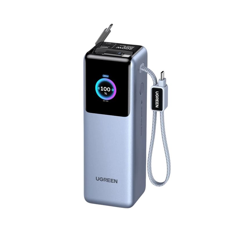 Batería Portátil Nexode 25,000 mAh 200W con 2 Cables USB-C Integrados – UGREEN