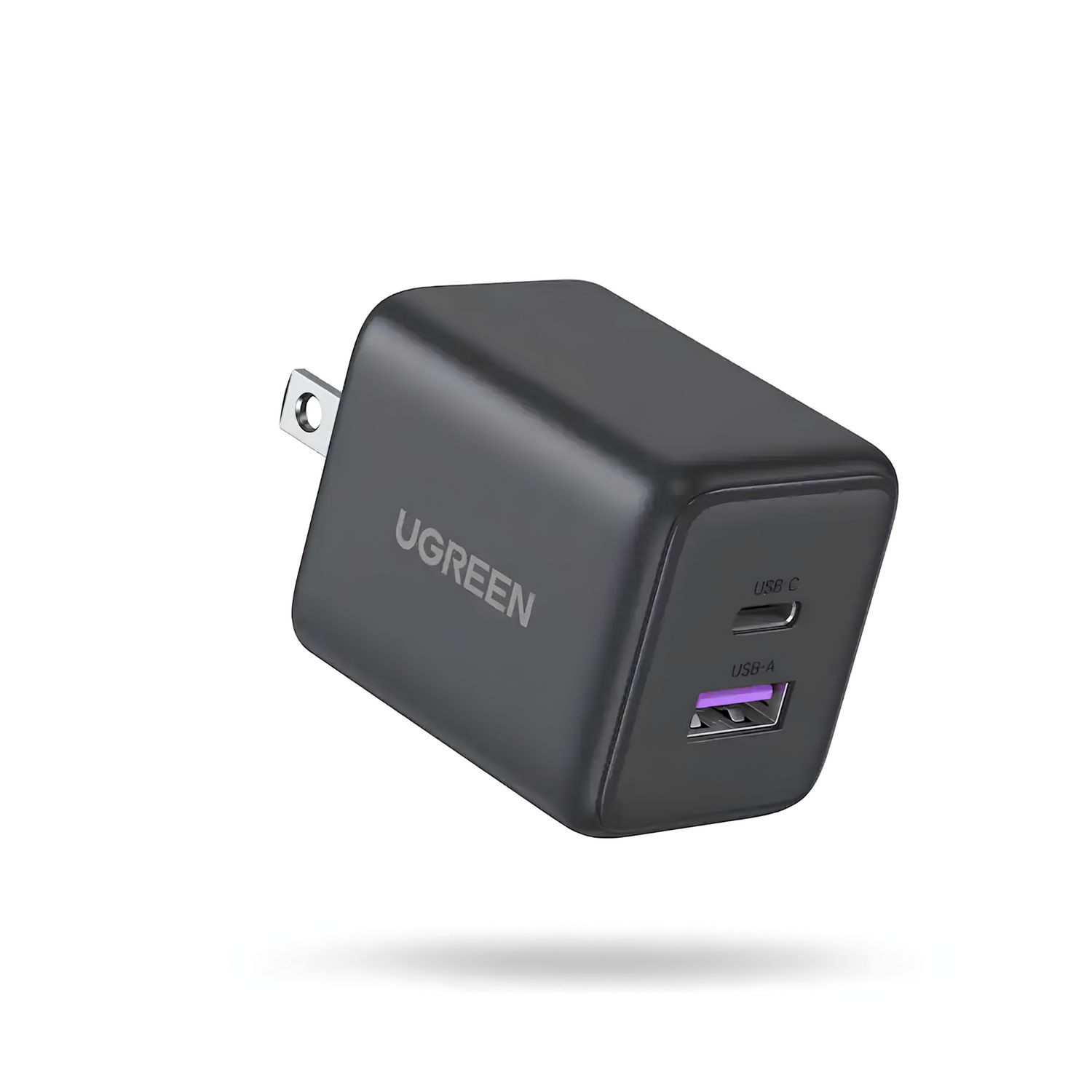 Cargador GaN 30W de 2 Puertos USB-C + USB-A Gris – UGREEN