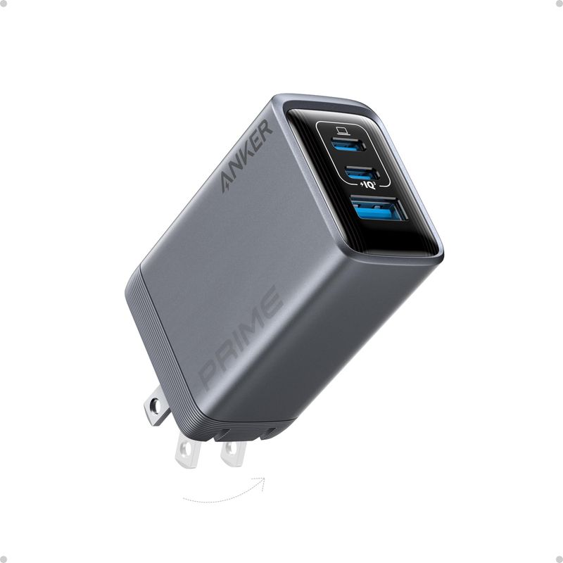 Cargador de Pared Prime 100W 3 Puertos GaN Plata – Anker