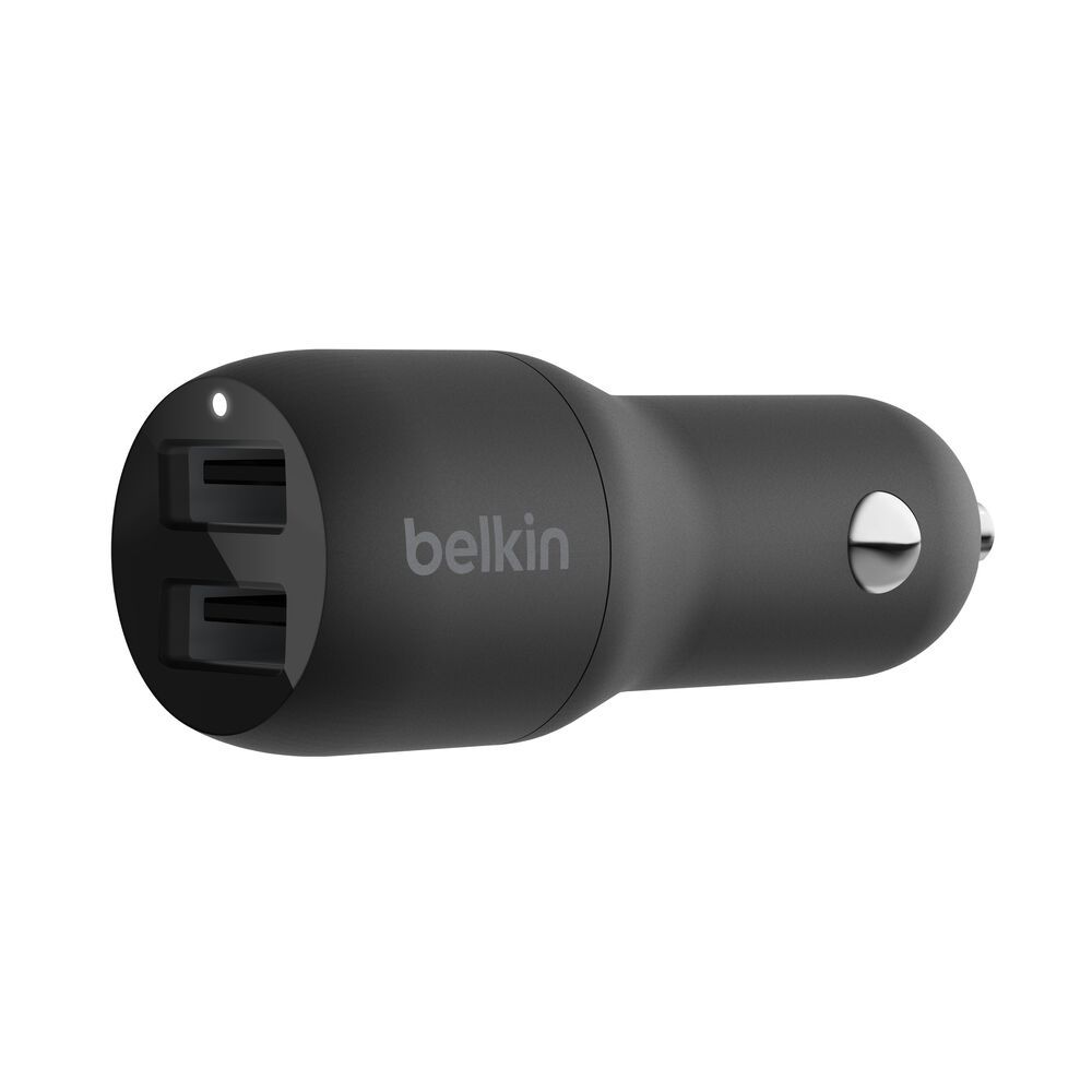 Cargador de Carro Dual BoostCharge 24W 2 USB-A Negro – Belkin