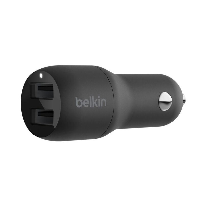 Cargador de Carro Dual BoostCharge 24W 2 USB-A Negro – Belkin
