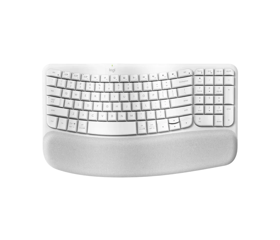 Teclado Ergonómico Inalámbrico Wave Keys Español Blanco Crudo – Logitech