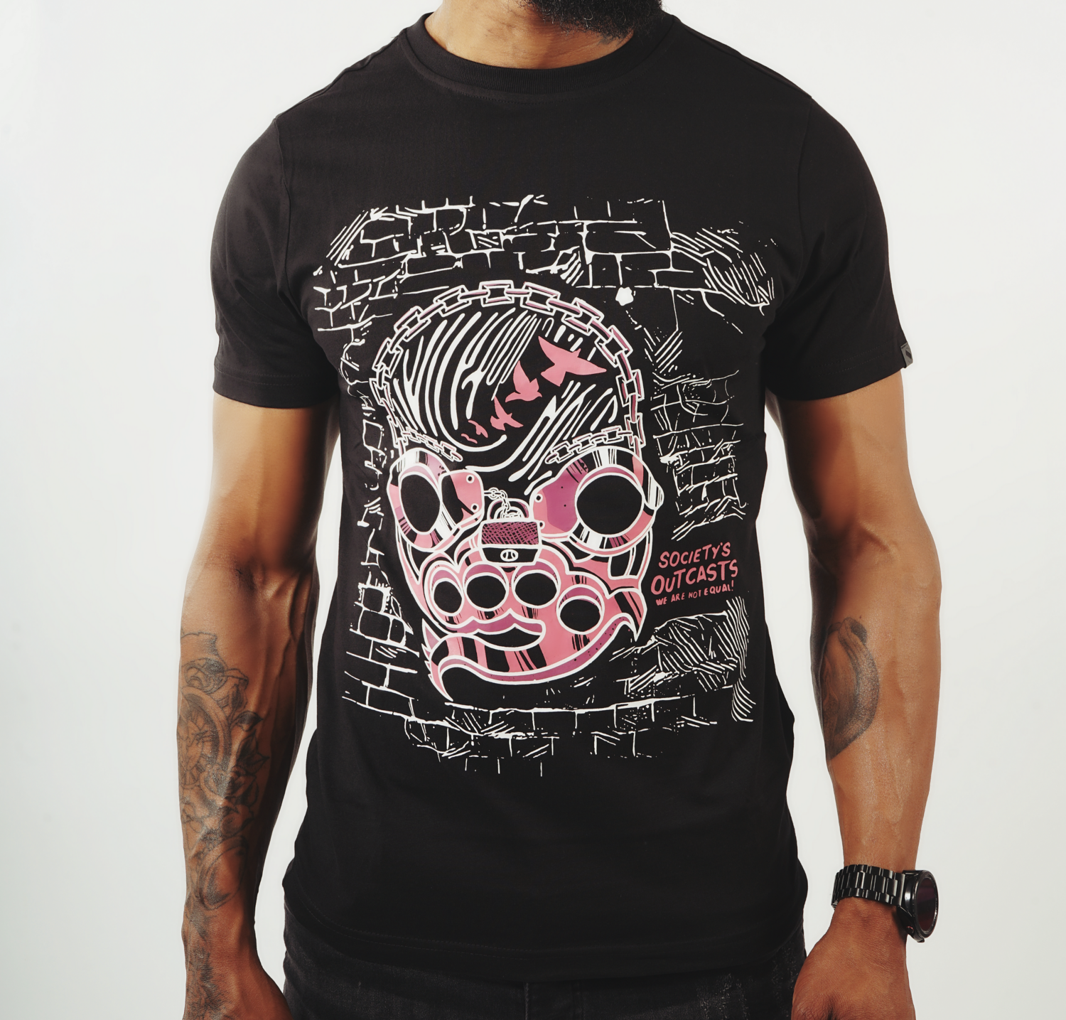 Screen Printed Fashion Fit Crew Neck T-Shirt Black Edition