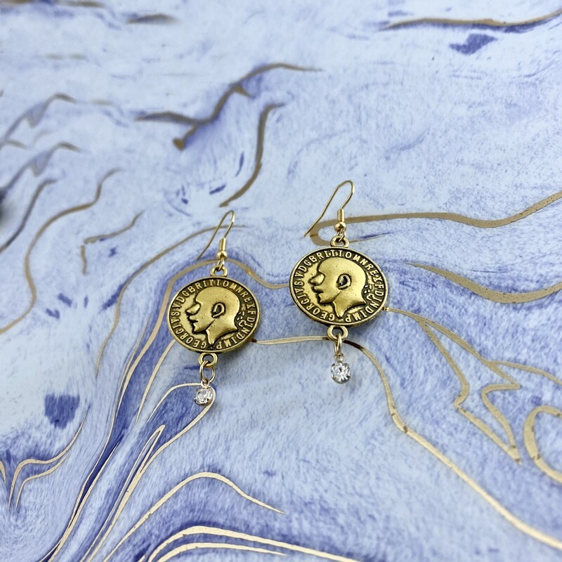 Diamond Coin Earrings