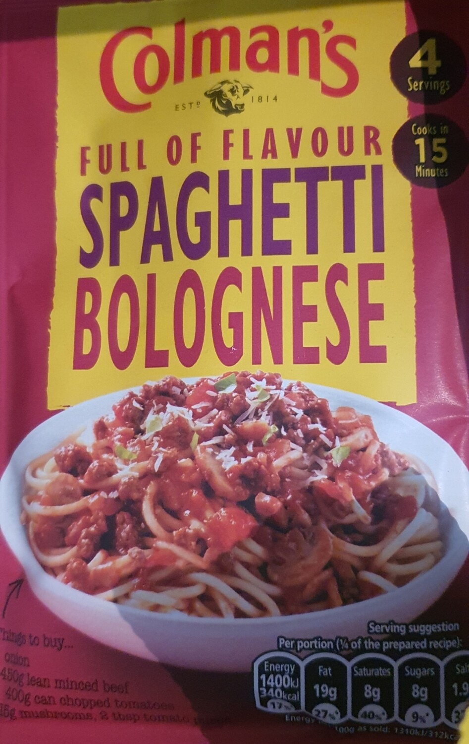  Colmans Spaghetti bolognese mix 44g