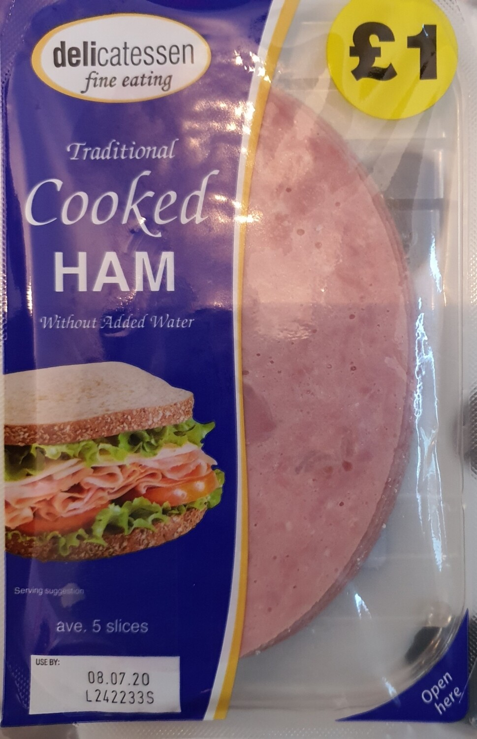 Cooked ham 90g