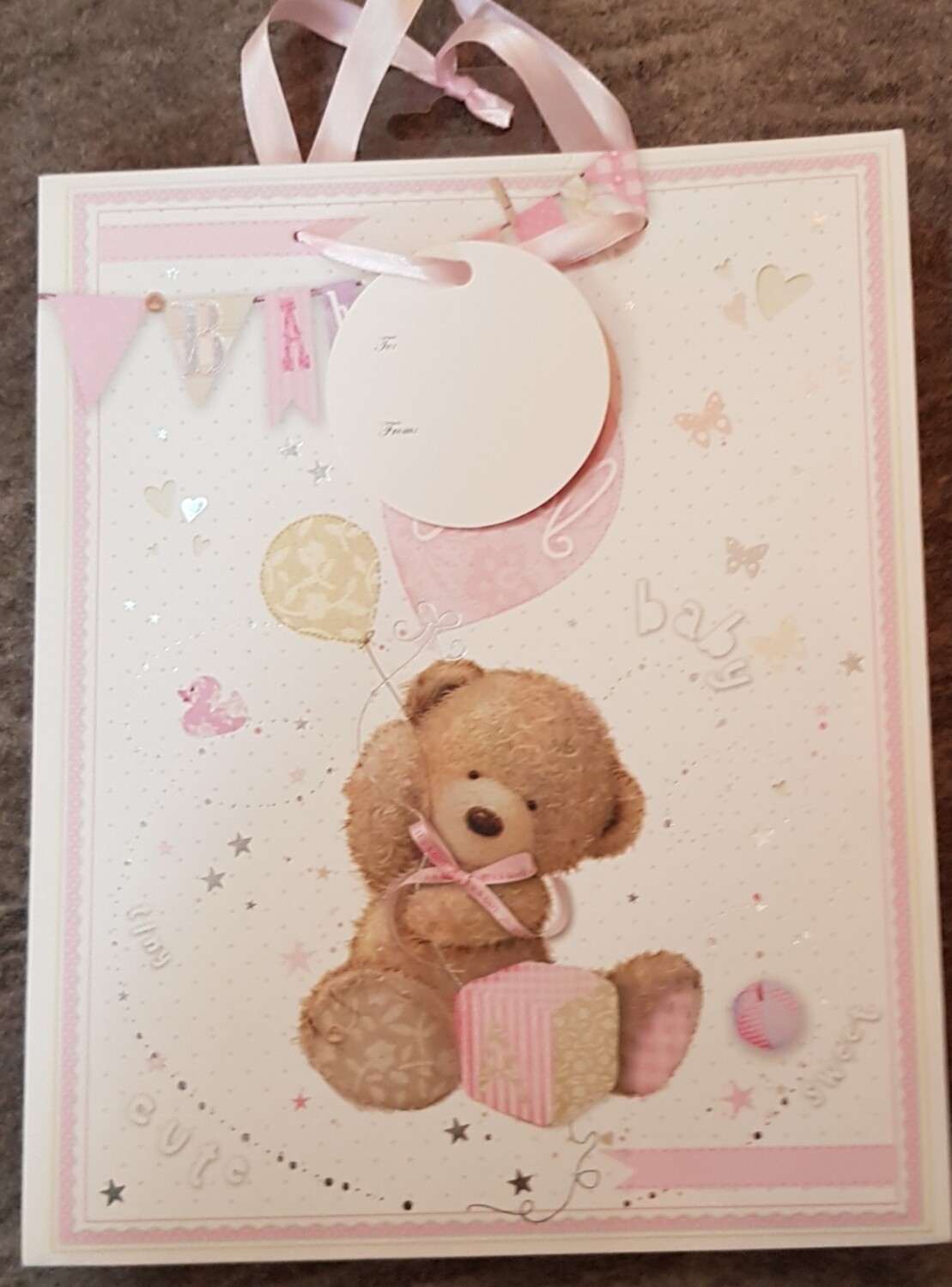 Small baby girl gift bag