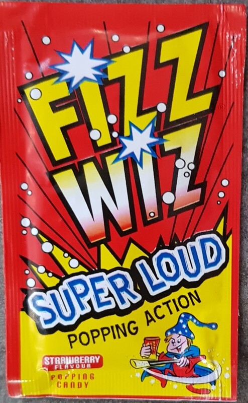 Fizz wizz super loud popping action strawberry flavour