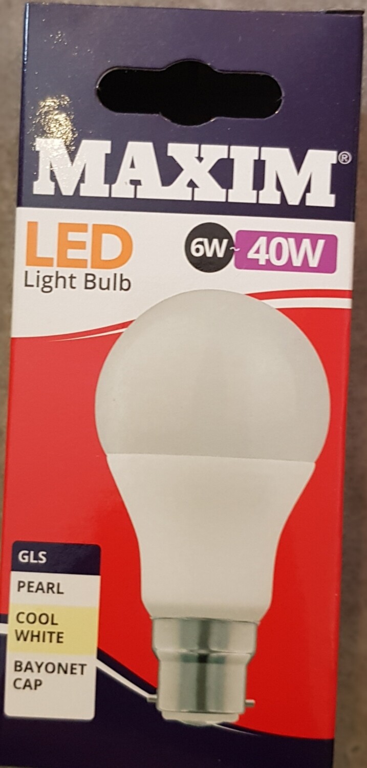 Led light bulb 6w-40w cool white bayonet  cap