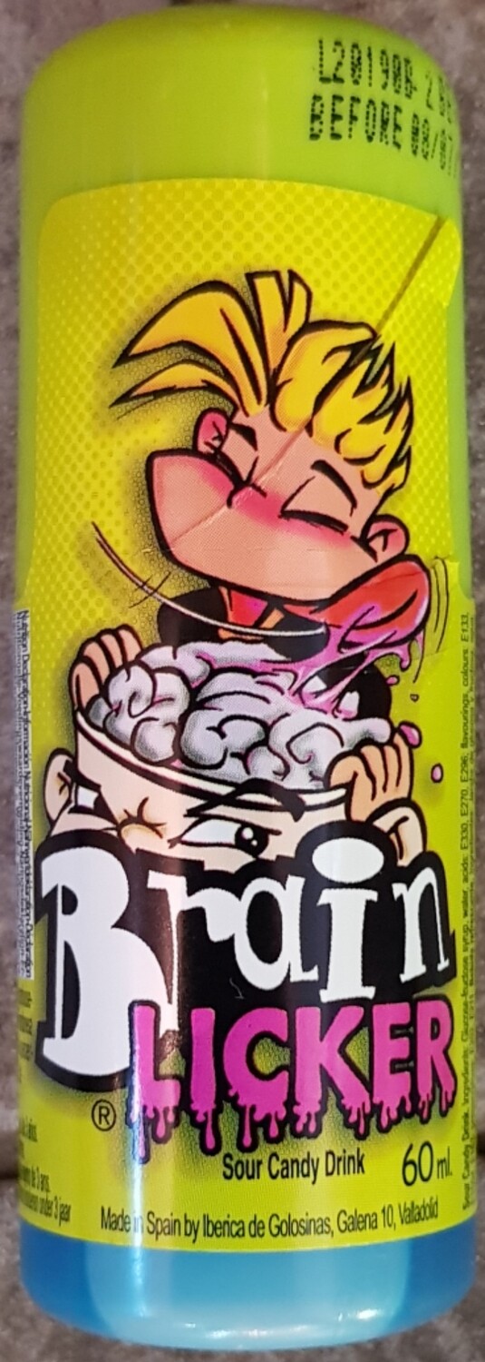 Brain licker sour candy drink
