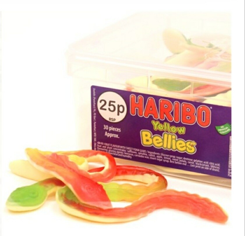 Haribo yellow bellies tub 