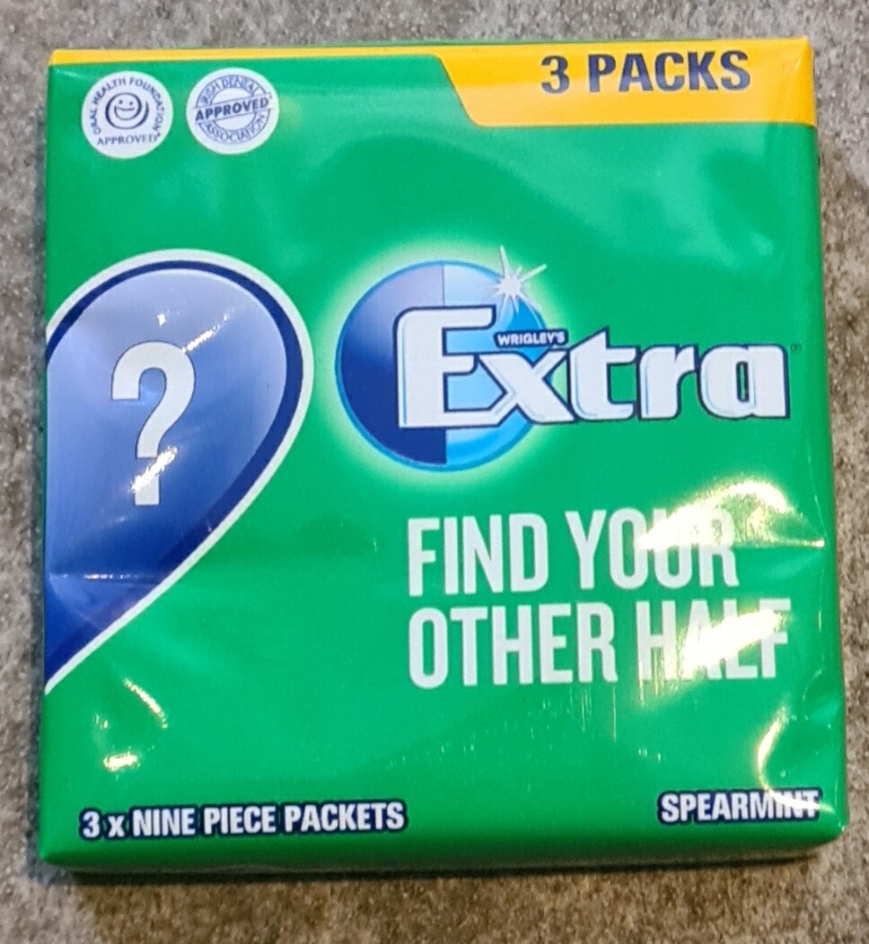 Extra spearmint 3 x 9 piece  packets