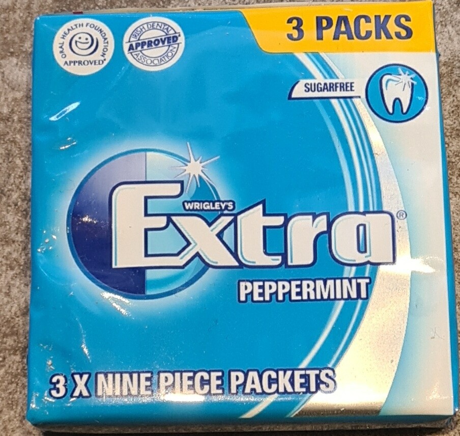 Extra peppermint 3 x 9 piece packets