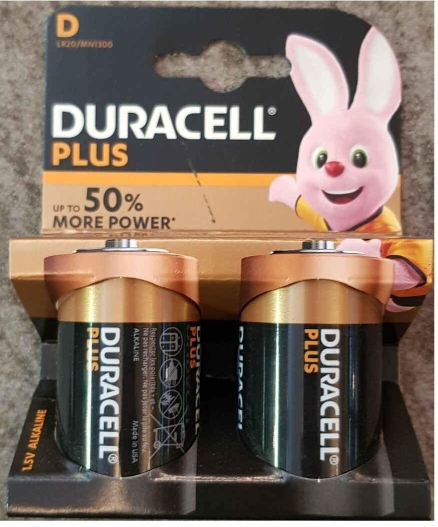 2 packs duracell D