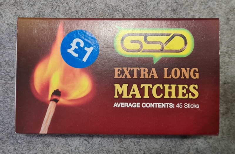 Extra long matches average 45 sticks