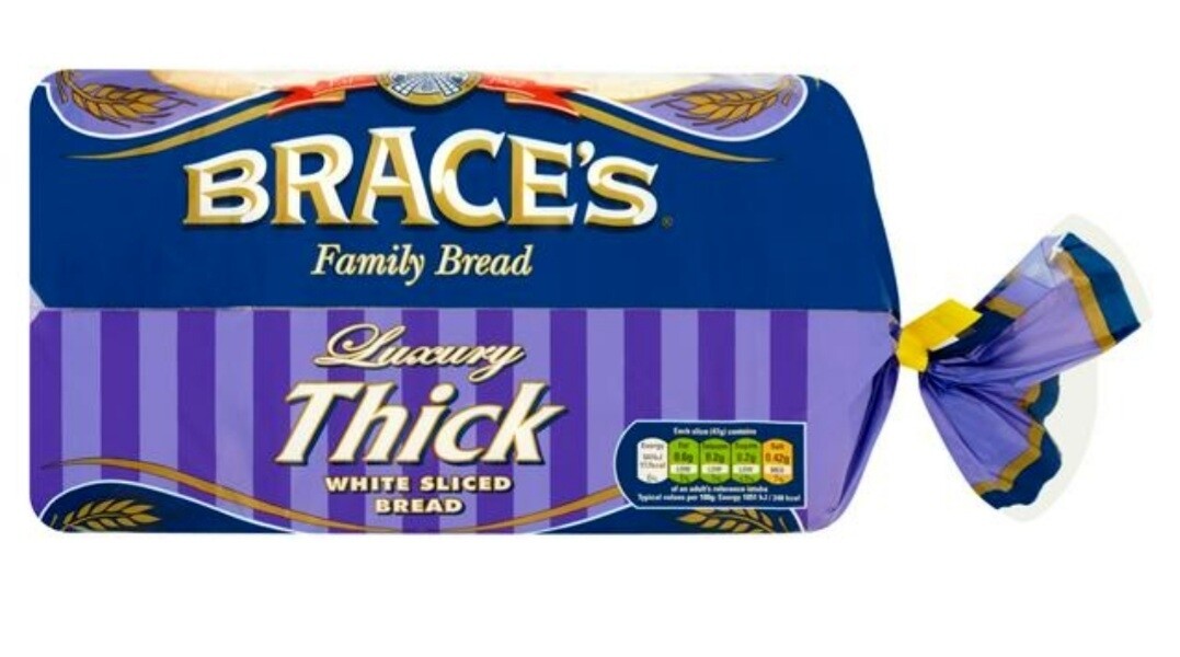 Braces thick white sliced bread