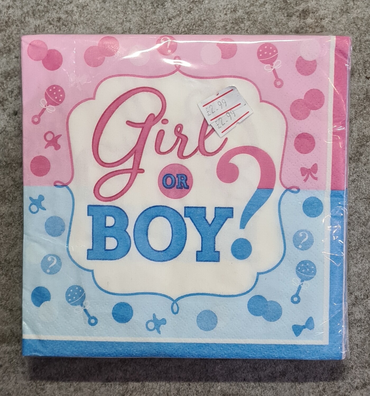 Gender reveal napkins