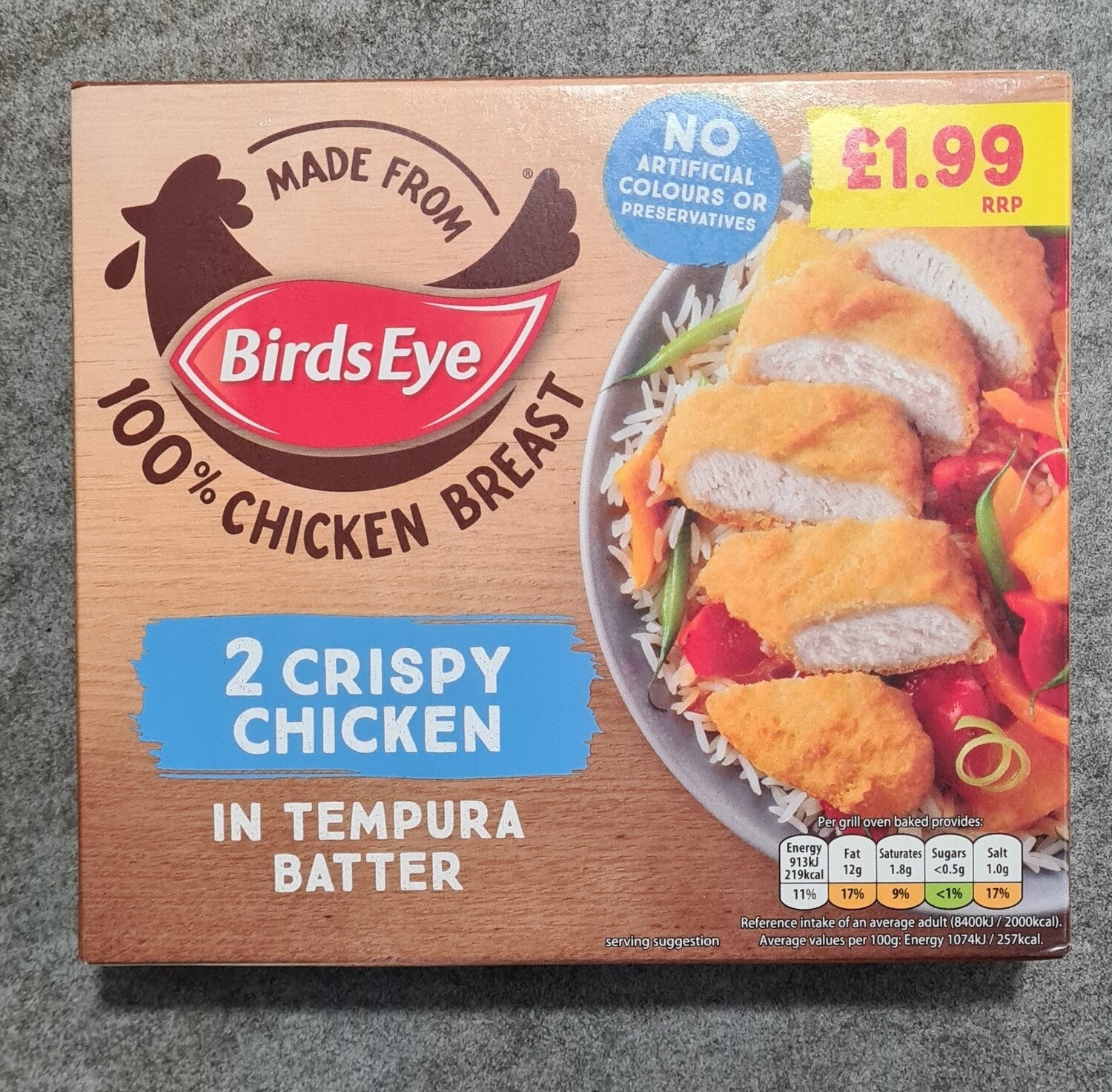 2 crispy chicken in tempura batter