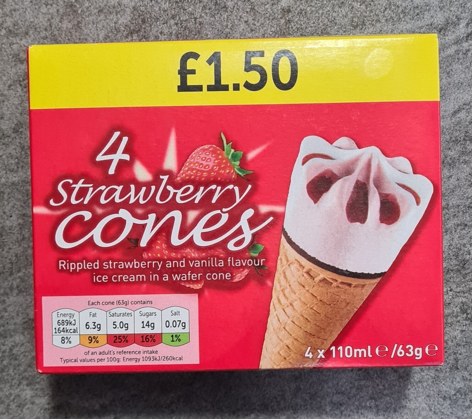 4 strawberry cones