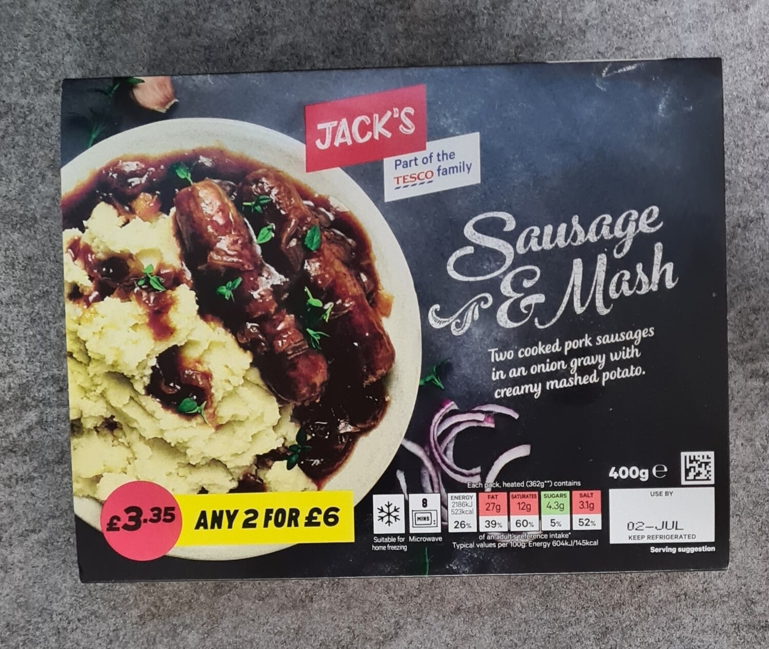 X2 Sausage & mash
