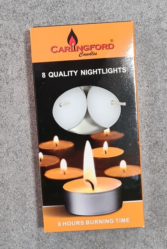 8 quality nightlights 8 hrs burn time