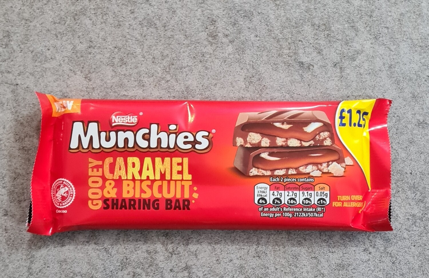 munchies caramel and biscuit sharing bar