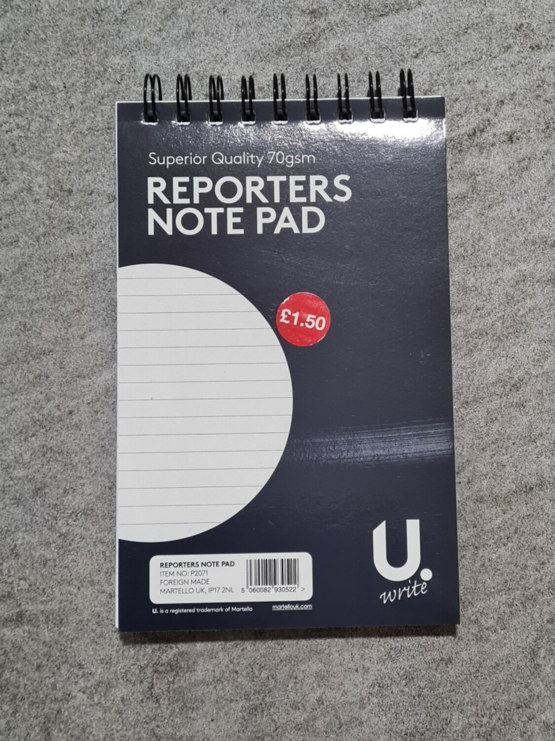 lined note pad
