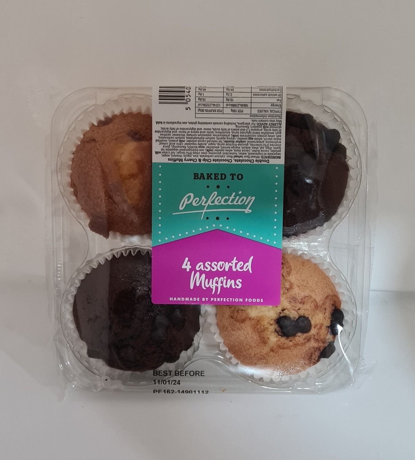 4 assorted muffins