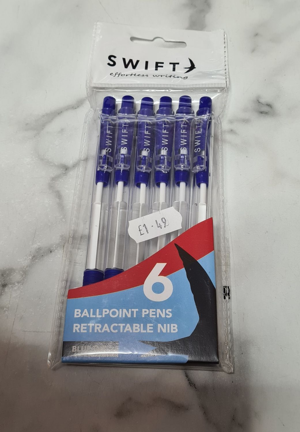 6 pack blue ballpoint  pens