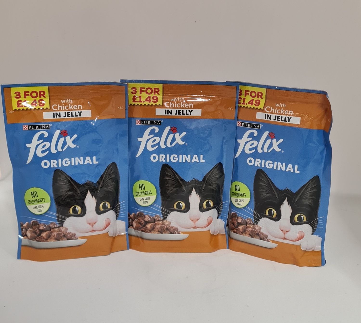 ×3 Felix  chicken   in jelly pouch