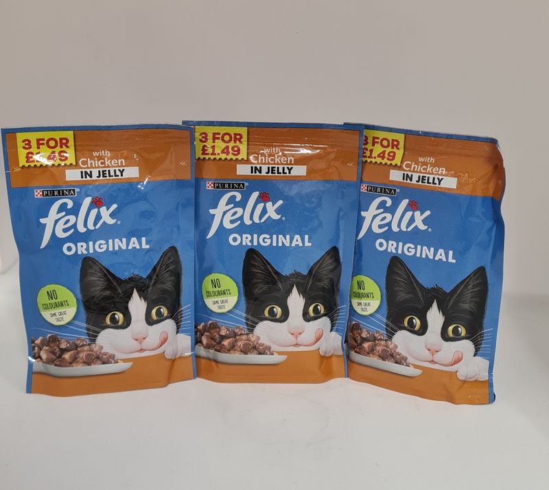 ×3 Felix  chicken   in jelly pouch