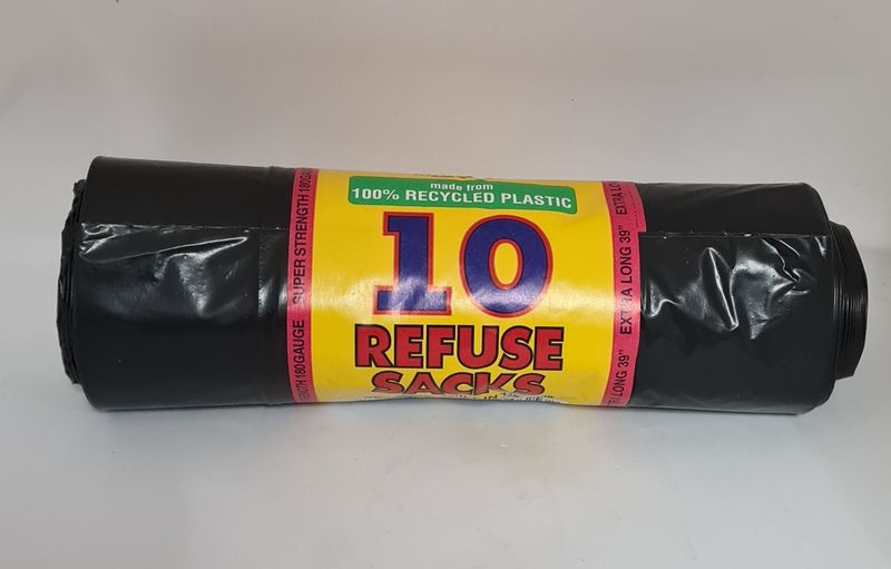 10 extra strong black bags