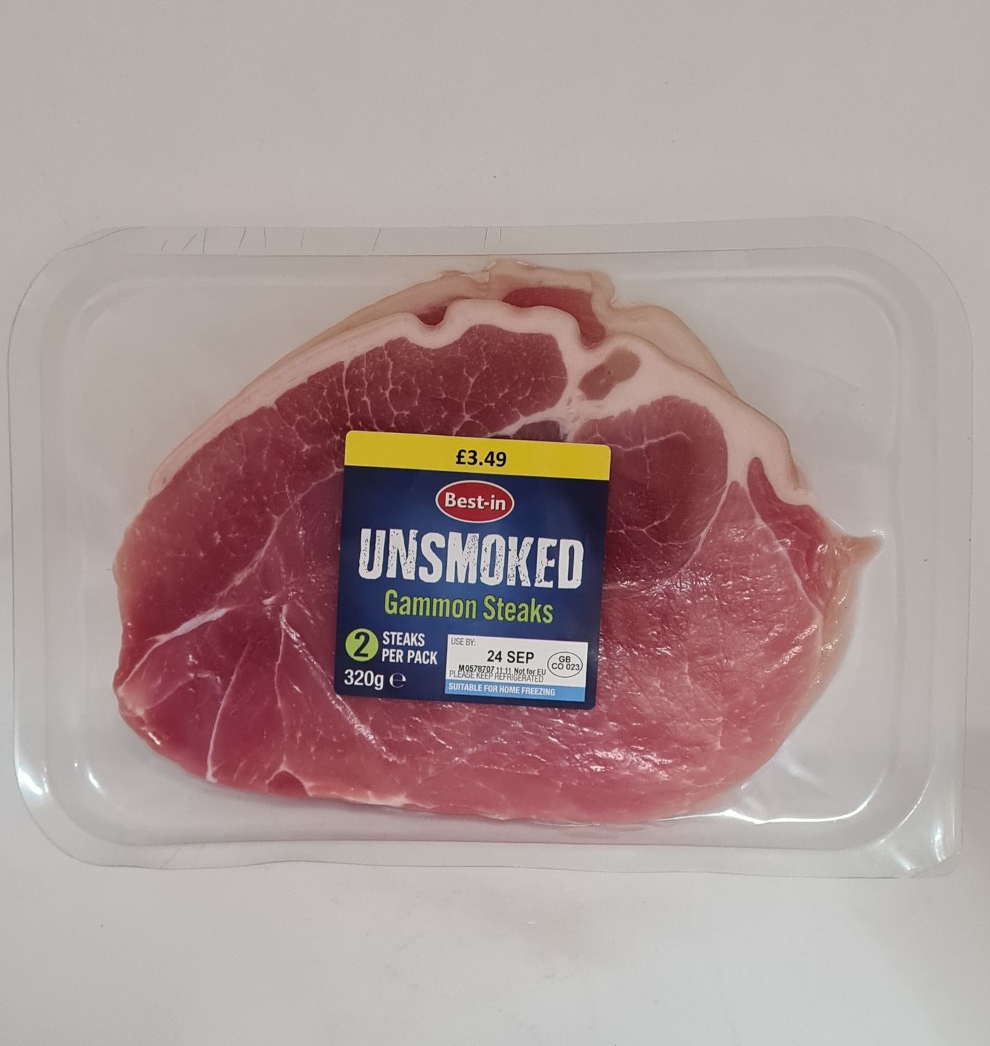 2 unsmoked gammon steaks 320g 
