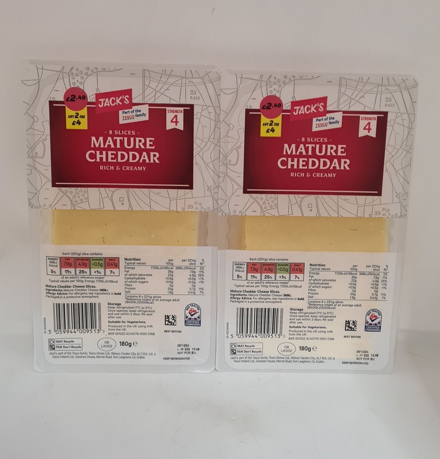 2 packs mature cheese 8 slices