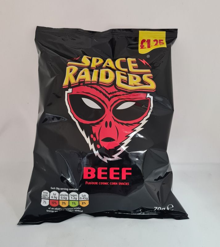 Space raiders crisps beef 78g