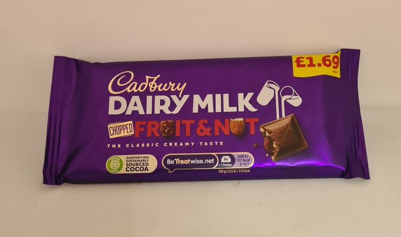 Dairy milk fruit & nut chopped