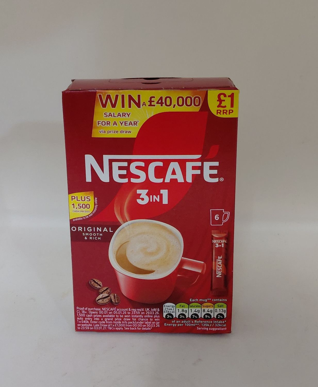 Nescafe coffee sachets 6 pack