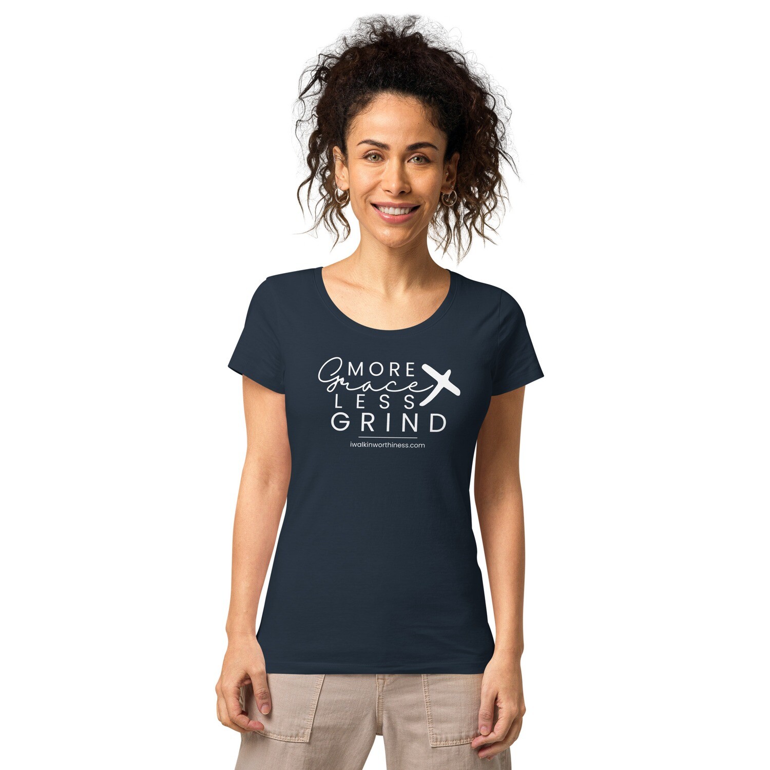 &quot;More Grace Less Grind&quot; Organic Cotton Tee [Longer shipping times for organic]