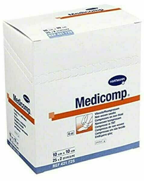 MEDICOMP GASA HARTMANN 10X10 CM 50 UNID