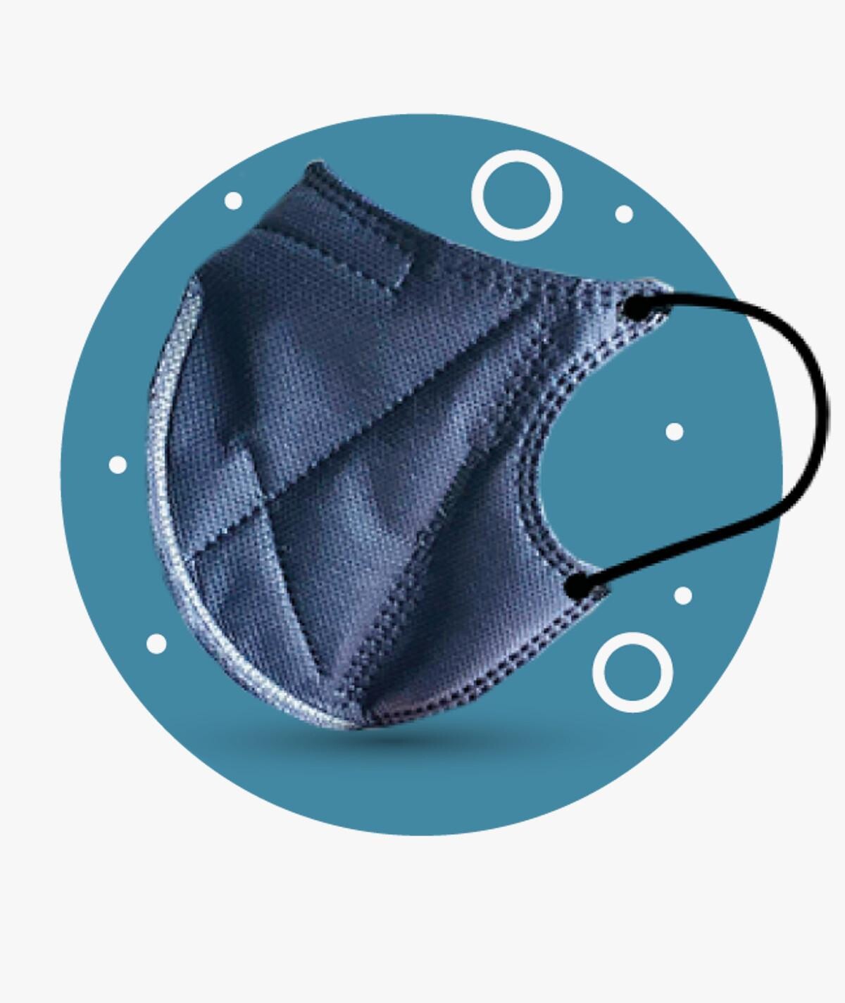 MASCARILLA ERGONATURAL ADULTO AZUL MARINO 2 UNIDADES