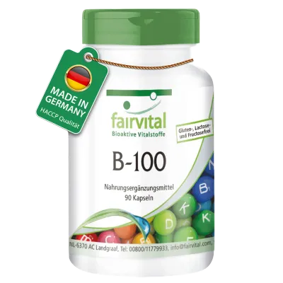 VITAMINA B 100 90 CAPSULAS-FAIRVITAL-