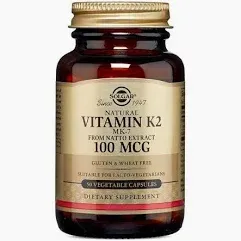 VITAMINA K2 100 MCG MK-7 50 CAP -SOLGAR -