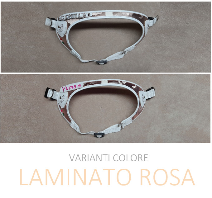 Pettorina  &quot;V&quot;  pelle sintetica effetto LAMINATO ROSA