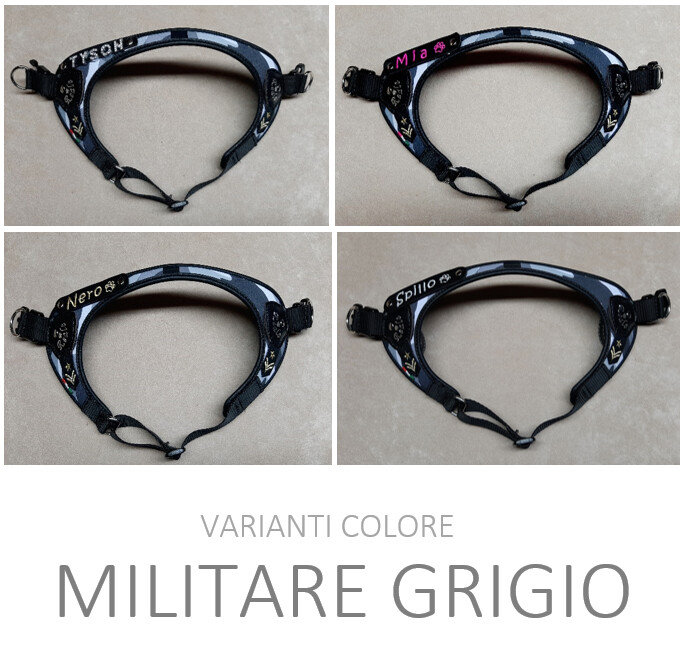 Pettorina  &quot;V&quot; pelle sintetica MILITARE GRIGIO