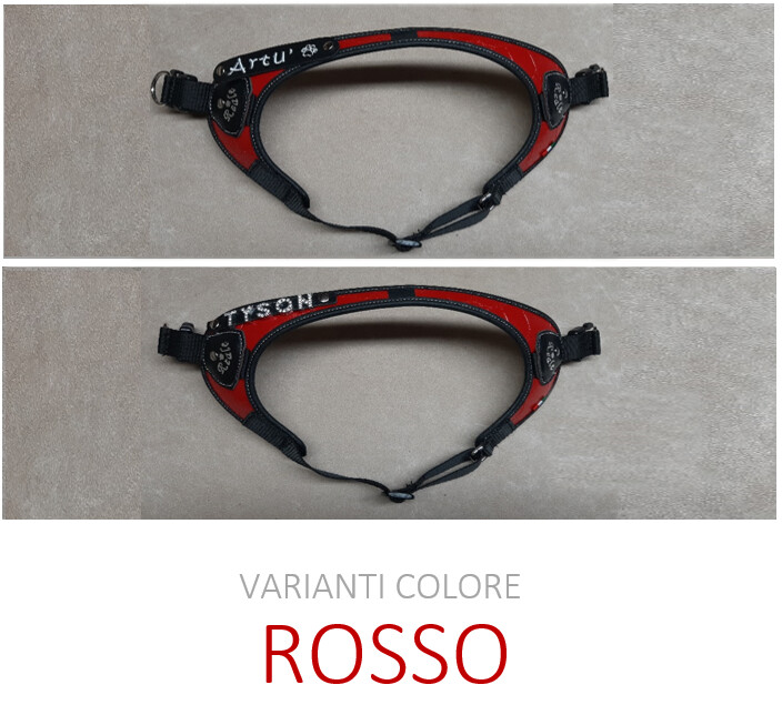 Pettorina &quot;V&quot; - tg xl pelle sintetica venata semilucida ROSSA