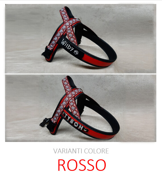 Pettorina Norvegese pelle sintetica ROSSA
