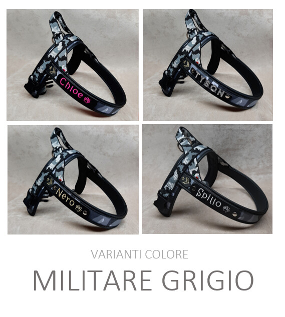 Pettorina Norvegese pelle sintetica MILITARE GRIGIO