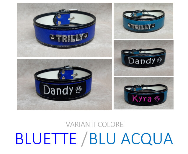 Collare pelle sintetica BLUETTE/BLU ACQUA