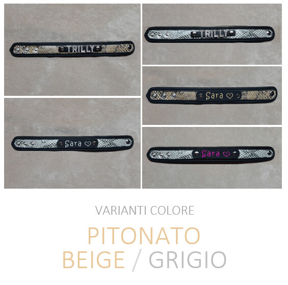 Braccialetto  pelle sintetica PITONATO BEIGE e PITONATO GRIGIO